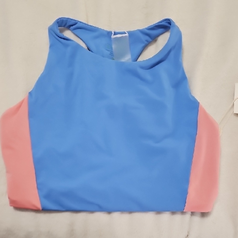 Carve Designs Sanitas Colorblock Swim Top Bluebay Grapefruit MD D/DD BTGA55-448